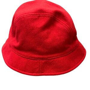 LANDS END Red Fleece Lined Bucket Hat‎ Size L XL